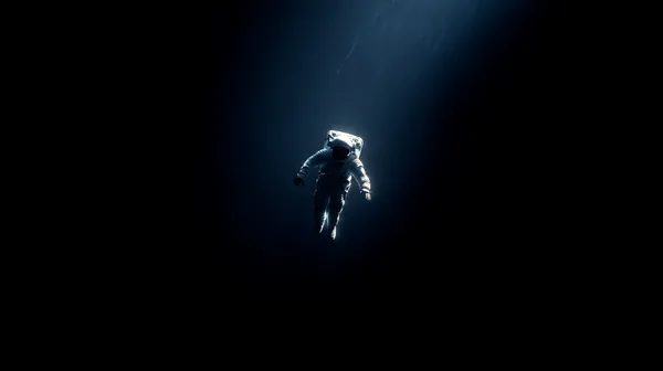 Solitary Astronaut Floating in Deep Ocean Light - Moody Wallpaper - HD Wallpaper, 4k Background Image