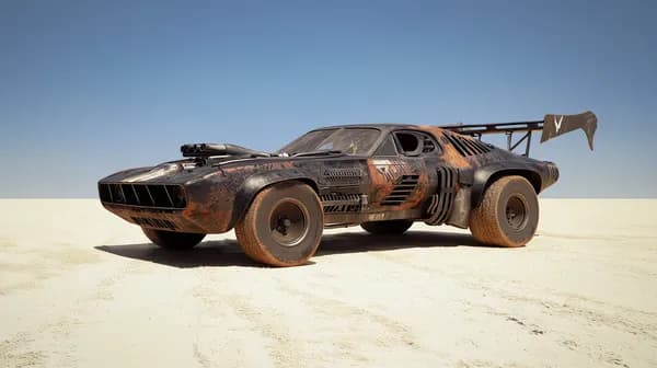 Desert Rusty Muscle Car in Post-Apocalyptic Scene Atmosphere - HD Wallpaper, 4k Background Image