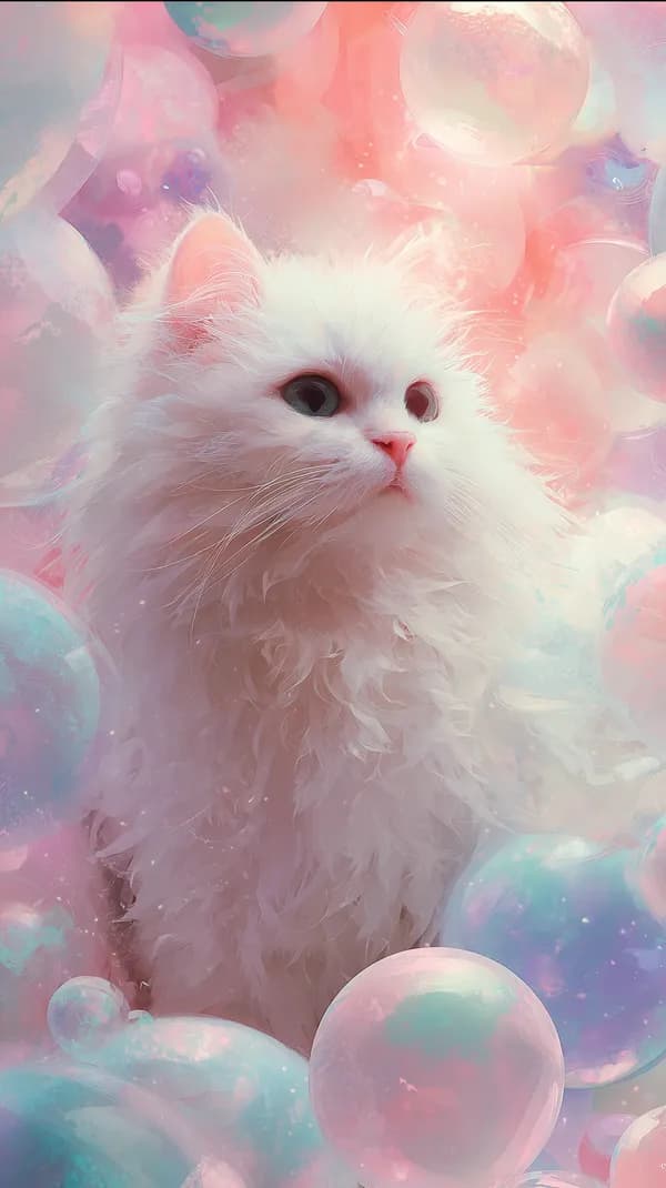 Pastel Dream Cat in Bubble Burst Dreamscape wallpaper for desktop - HD Wallpaper, 4k Background Image