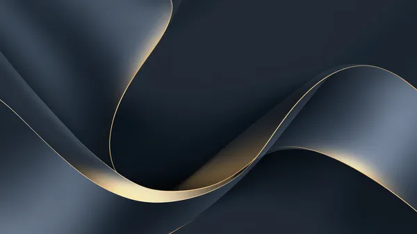 Dark blue abstract ribbon wallpaper with gold accents - HD Wallpaper, 4k Background Image