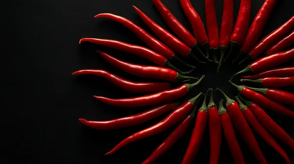 Vibrant Red Chili Ring – Circular Pepper Burst Wallpaper - HD Wallpaper, 4k Background Image