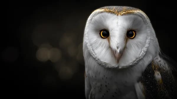 Stunning White-Faced Owl Portrait on Dark Background - HD Wallpaper, 4k Background Image