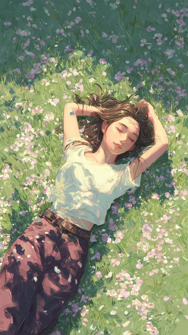 Dreamy Flower Field Wallpaper - Soft Painted Garden Scene - HD Wallpaper, 4k Background Image