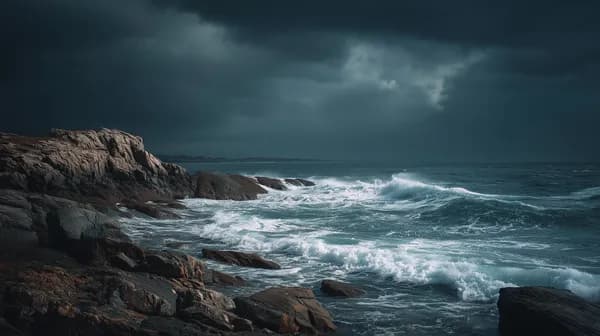 Stormy Coastal Rocks and Turbulent Seas Dramatic Wallpaper - HD Wallpaper, 4k Background Image