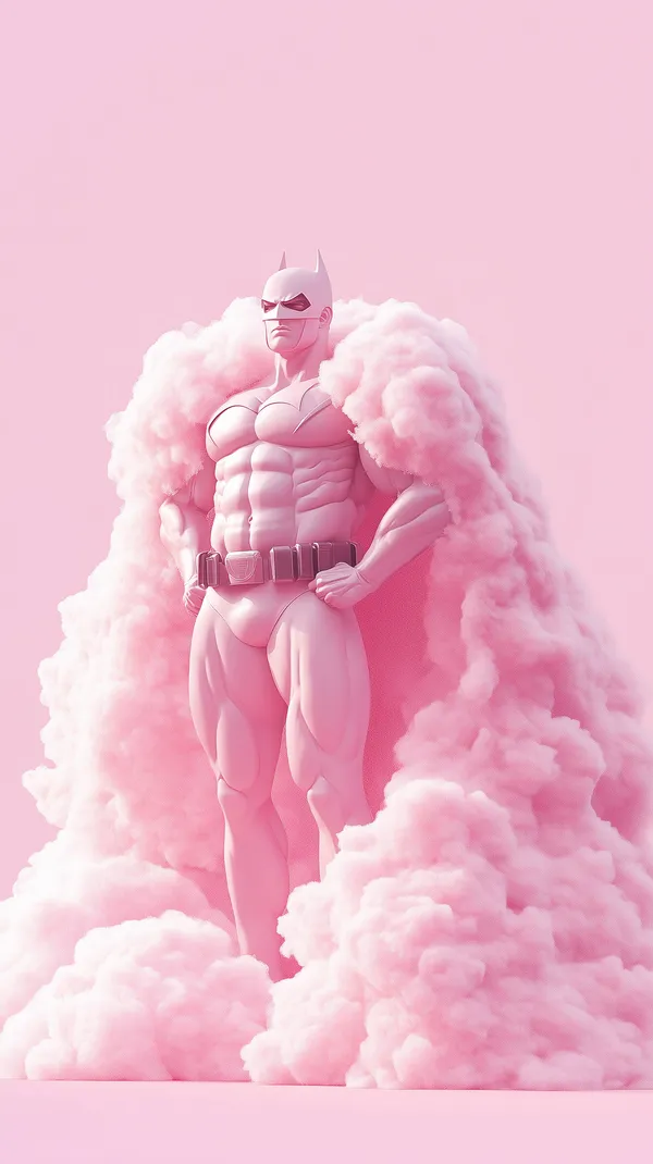 Pink Cloudbound Superhero Stands Amid Soft Pink Clouds - HD Wallpaper, 4k Background Image