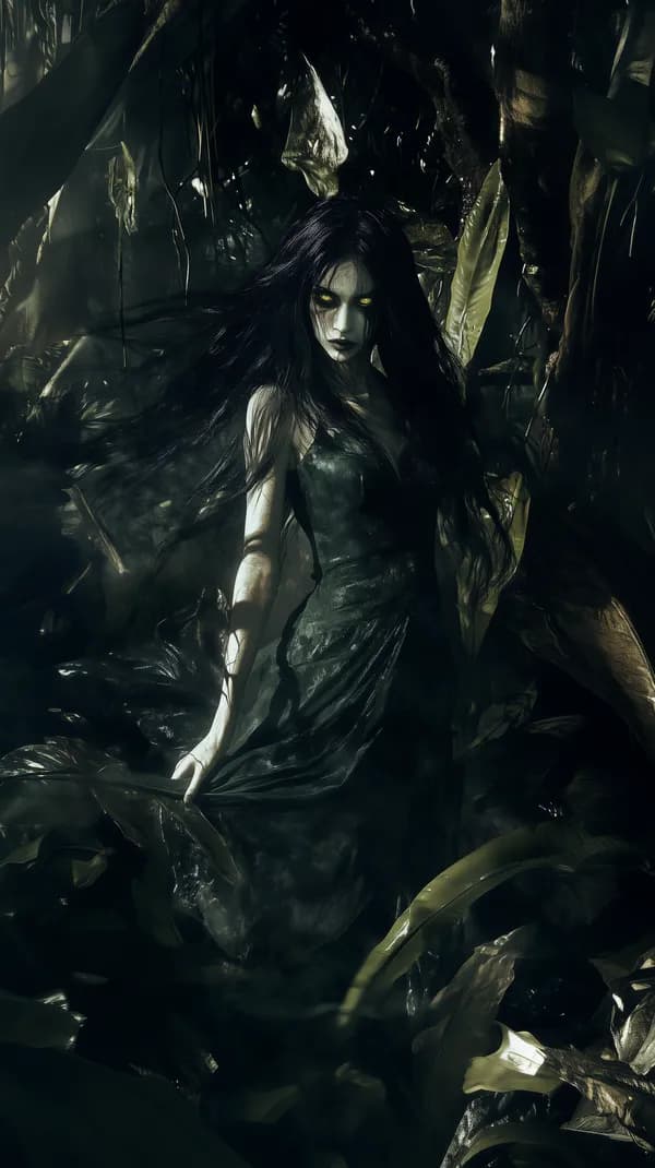 Gothic Forest Enchantress Wallpaper in Dark Jungle Scene - HD Wallpaper, 4k Background Image