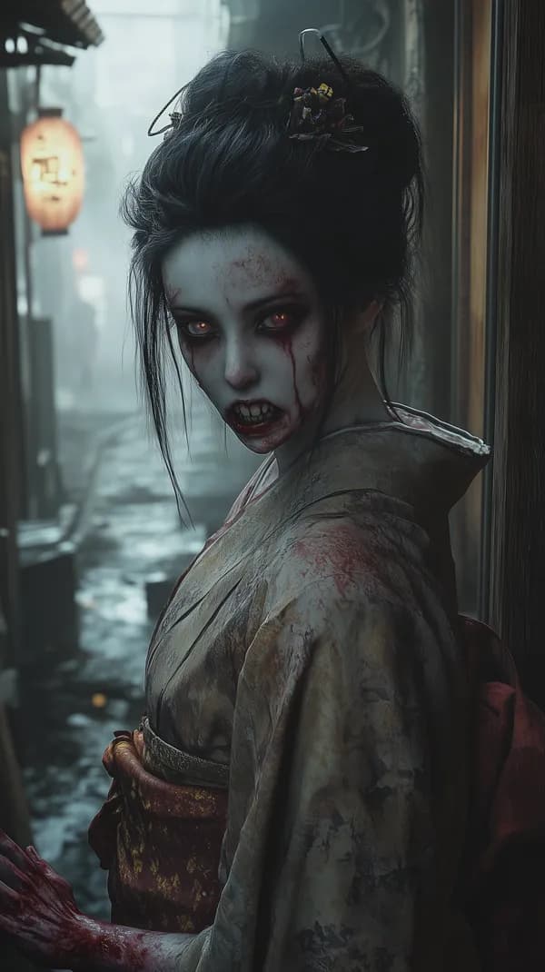Gothic Zombie Woman in Dim Alley – Haunting Wallpaper - HD Wallpaper, 4k Background Image