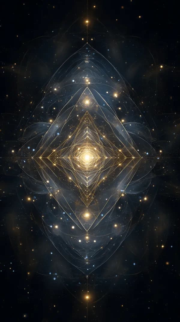 Golden Geometric Nebula: Illuminated Diamond Space Wallpaper - HD Wallpaper, 4k Background Image