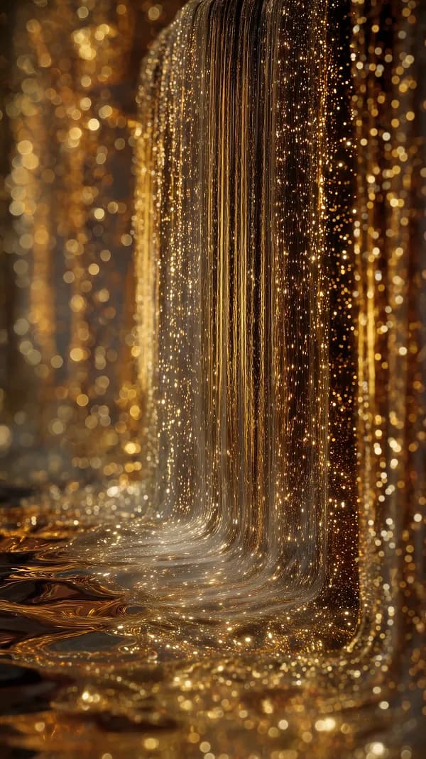 Golden Glitter Cascade: Abstract Shimmering Light Wallpaper - HD Wallpaper, 4k Background Image