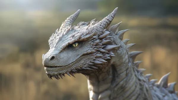 Stone-Scaled Dragon Portrait: Fantasy Creature in Soft Dawn Light - HD Wallpaper, 4k Background Image