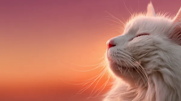 Dreamy Sunset Cat Portrait with Soft Light and Silky Fur - HD Wallpaper, 4k Background Image