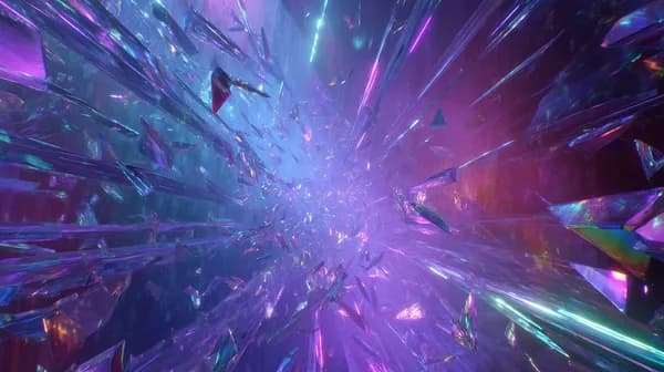 Neon Crystal Tunnel Wallpaper Abstract Prism Burst in Violet and Blue - HD Wallpaper, 4k Background Image