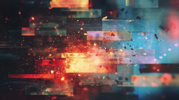 Vivid Abstract Glitch Light Wallpaper with Neon Rectangles - HD Wallpaper, 4k Background Image