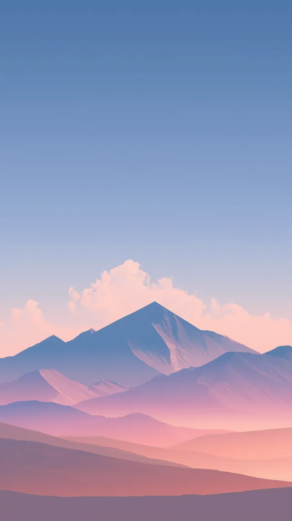 Pastel Mountain Sunrise Landscape Digital Wallpaper - HD Wallpaper, 4k Background Image