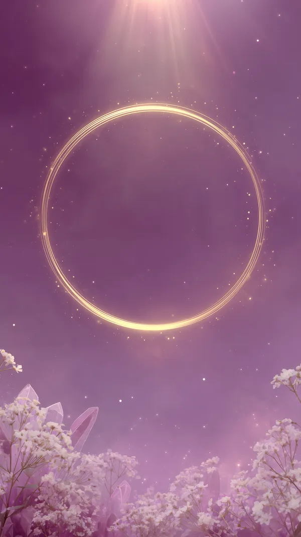 Mystical Purple Sky with Golden Ring Portal Wallpaper - HD Wallpaper, 4k Background Image