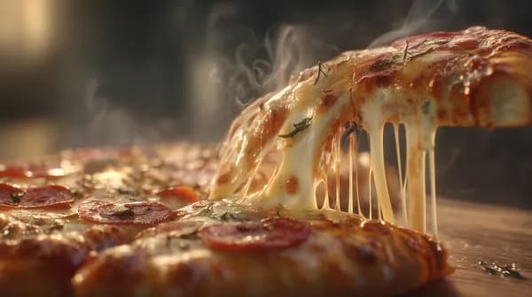 Close-Up Pepperoni Pizza with Melting Cheese Stretching Action - HD Wallpaper, 4k Background Image