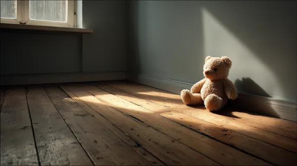Sunlit Teddy Bear in a Cozy, Wooden-Floored Room, Quiet Mood - HD Wallpaper, 4k Background Image