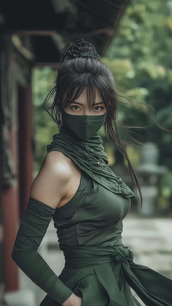 Moody Green Warrior Portrait in a Misty Forest Setting - HD Wallpaper, 4k Background Image