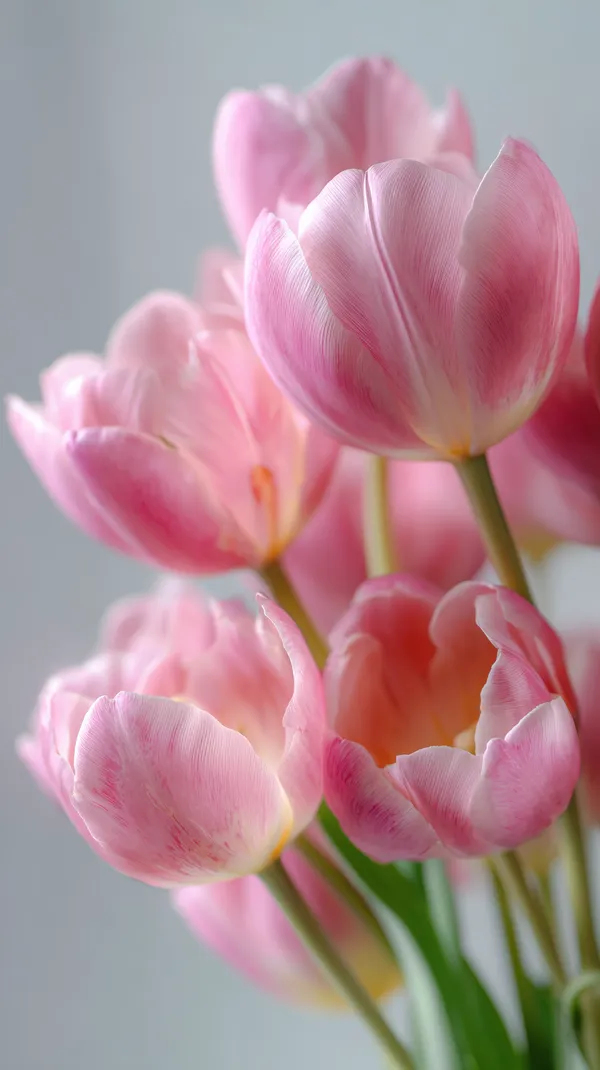 Soft Pink Tulips in Gentle Light — Floral Desktop Wallpaper - HD Wallpaper, 4k Background Image