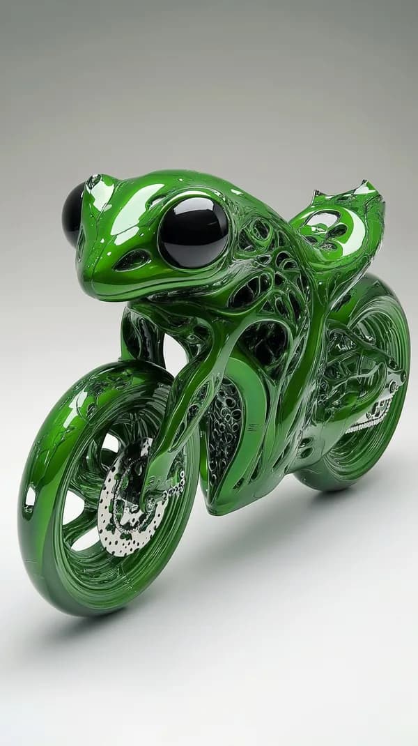 Green Glass Motorcycle Sculpture - Modern Decorative Art Bike - HD Wallpaper, 4k Background Image