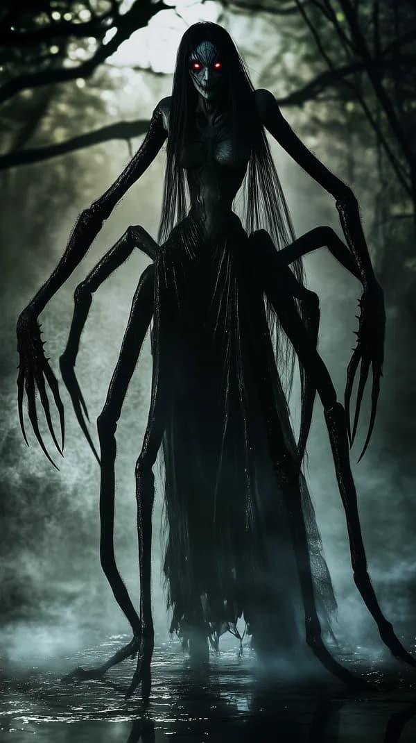 Dark Forest Demon with Glowing Red Eyes - Horror Wallpaper - HD Wallpaper, 4k Background Image