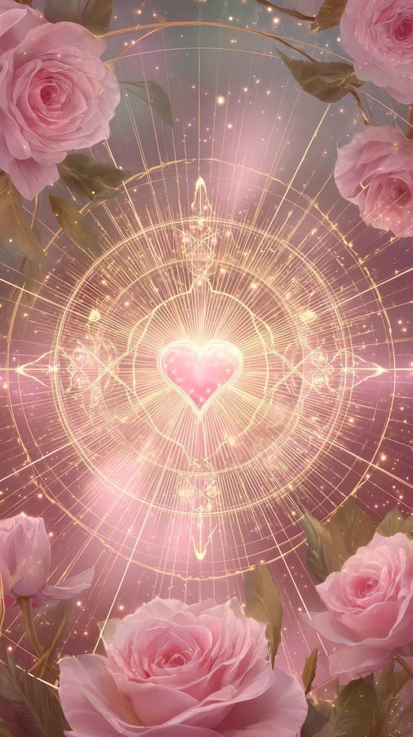 Romantic Golden Heart Mandala with Roses wallpaper - HD Wallpaper, 4k Background Image
