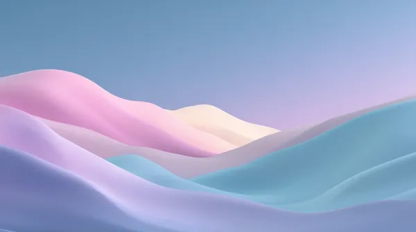 Pastel Dreamscape Waves - Soft Abstract Hill Landscape Wallpaper - HD Wallpaper, 4k Background Image