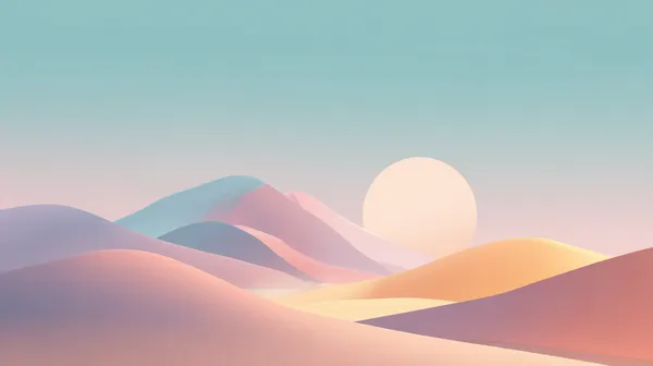 Pastel Desert Dunes at Sunrise — Abstract Landscape Wallpaper - HD Wallpaper, 4k Background Image