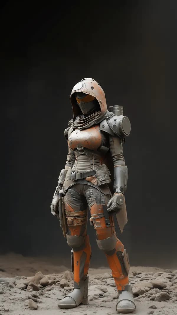 Desert Exosuit Warrior Futuristic Armored Explorer in Dust - HD Wallpaper, 4k Background Image