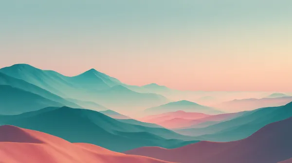 Pastel Sunrise Mountains — Dreamy Abstract Landscape Wallpaper - HD Wallpaper, 4k Background Image