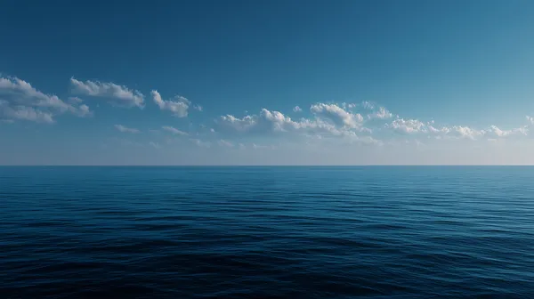 Tranquil Ocean Horizon in Deep Blue Tones - Serene Seascape - HD Wallpaper, 4k Background Image