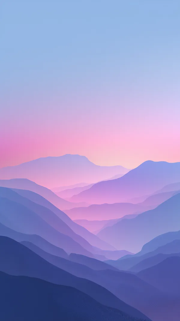 Pastel Mountain Landscape Wallpaper with Soft Gradients - HD Wallpaper, 4k Background Image