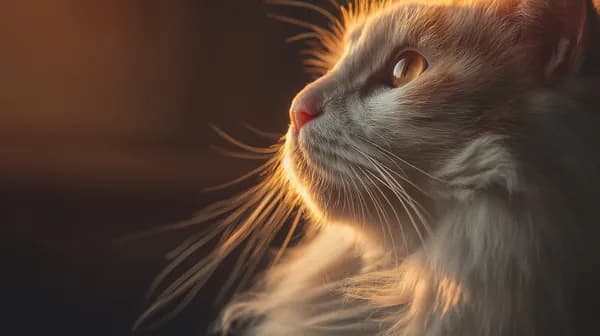 Golden Hour Cat Portrait - Warm Cozy Pet Wallpaper - HD Wallpaper, 4k Background Image