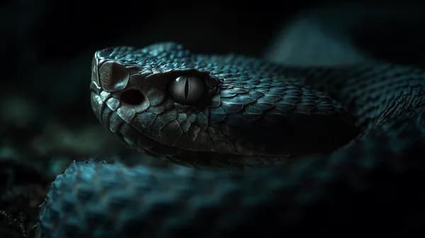 Midnight Serpent: Moody Blue Reptile Wallpaper with Shadows - HD Wallpaper, 4k Background Image