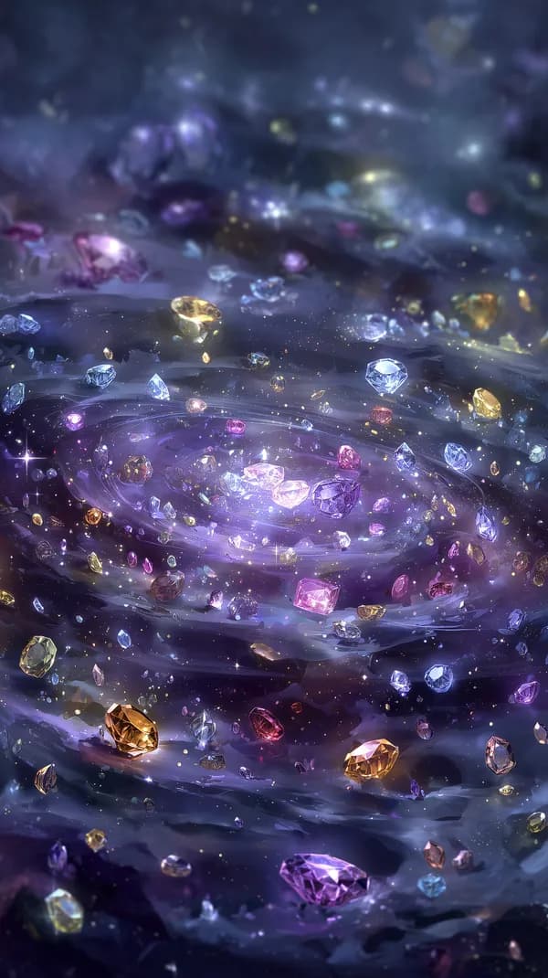 Dreamy Gem Galaxy: Colorful Crystal Cosmos Wallpaper - HD Wallpaper, 4k Background Image