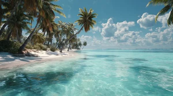 Tropical Beach Paradise with Turquoise Ocean Waves - HD Wallpaper, 4k Background Image