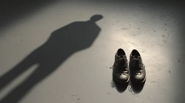 Moody Shoe Shadow: Minimalist Silhouette on a Plain Floor - HD Wallpaper, 4k Background Image