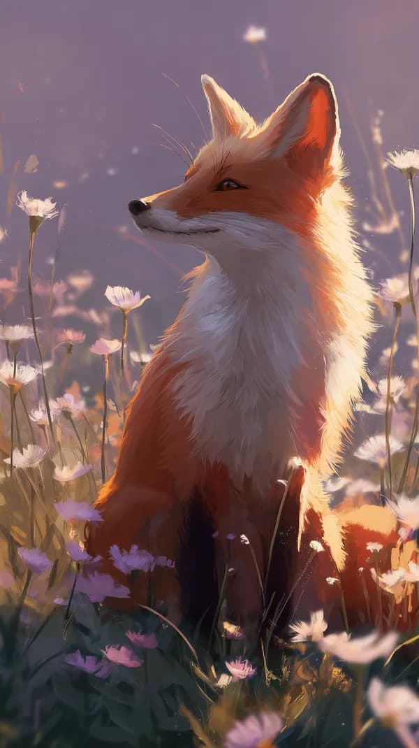 Gentle Fox in a Sunlit Meadow: Dreamy Digital Wallpaper - HD Wallpaper, 4k Background Image