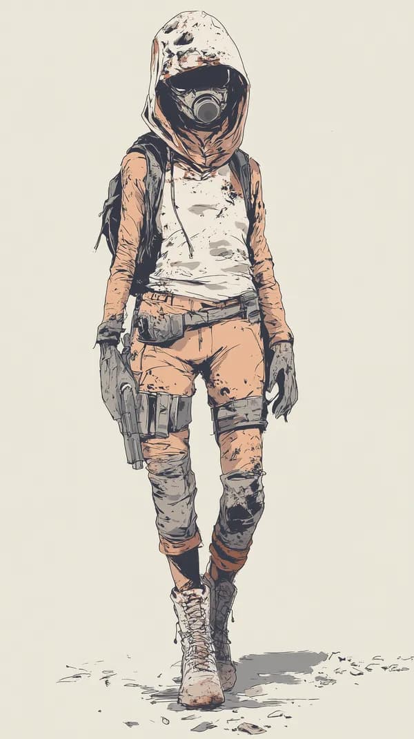 Post-Apocalyptic Survivalist in Rugged Gear – Illustration - HD Wallpaper, 4k Background Image