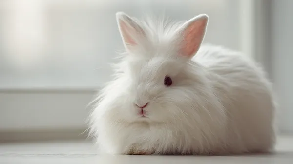 Dreamy White Fluffy Bunny resting by window - Cozy wallpaper - HD Wallpaper, 4k Background Image