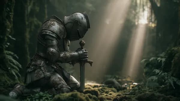 Mystic Knight in Sunlit Forest - Epic Armor Portrait - HD Wallpaper, 4k Background Image