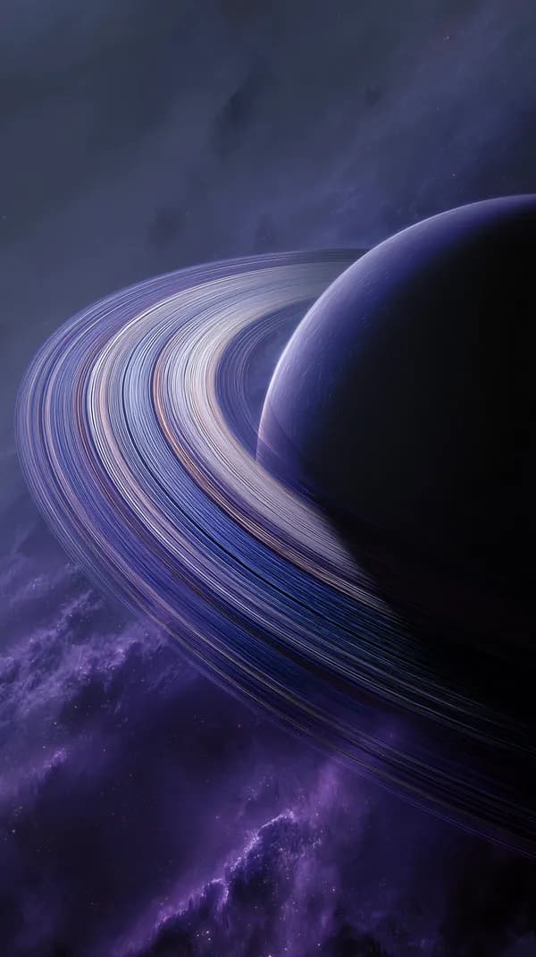 Epic Ringed Planet Scene with Glowing Nebula Background - HD Wallpaper, 4k Background Image