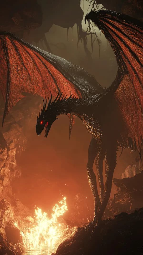 Majestic Blue Dragon in Misty Forest – Fantasy Wallpaper - HD Wallpaper, 4k Background Image