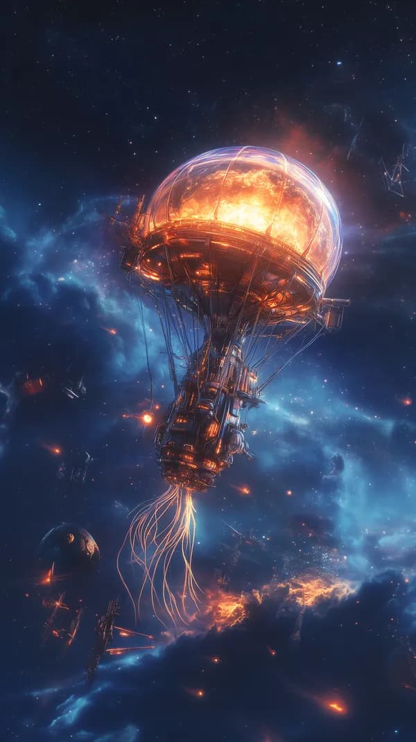 Futuristic Space Station with Glowing Orb Reactor Wallpaper - HD Wallpaper, 4k Background Image