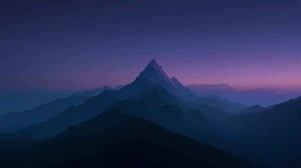 Mystic Mountain Peak Twilight: Purple Dusk Landscape - HD Wallpaper, 4k Background Image