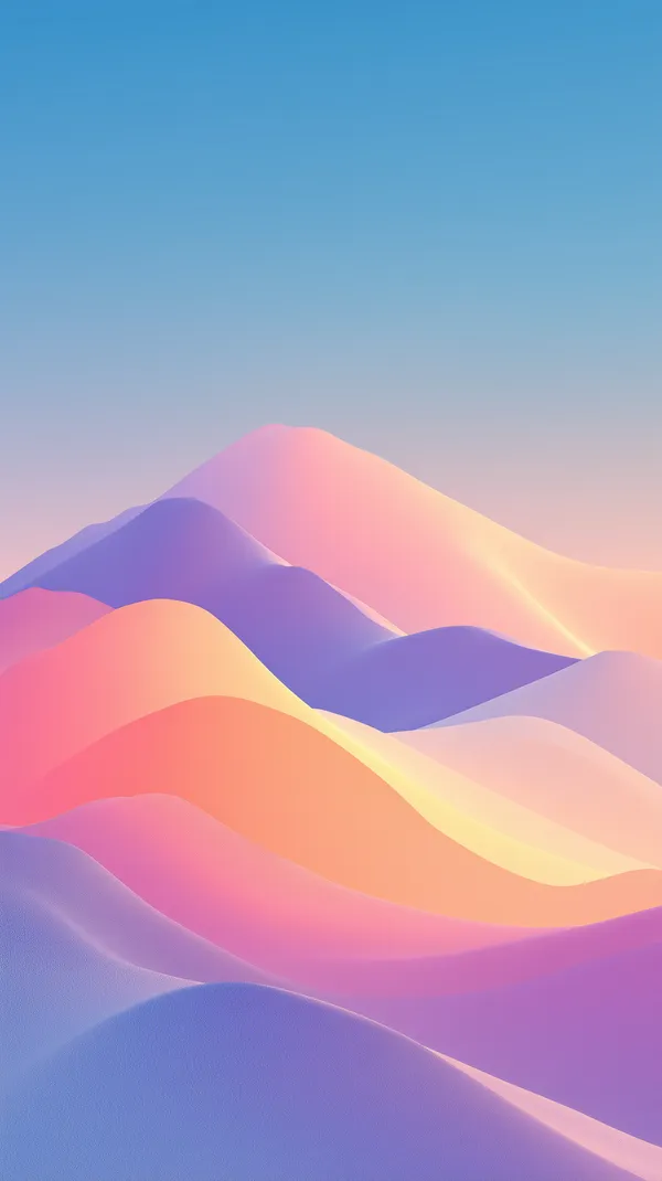 Pastel Gradient Dunes Wallpaper with Soft Glow and Sunset Tones - HD Wallpaper, 4k Background Image