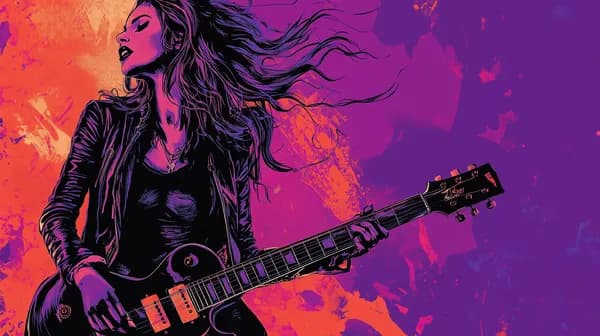 Neon Wind Guitarist: Bold Colorful Music Portrait Wallpaper - HD Wallpaper, 4k Background Image