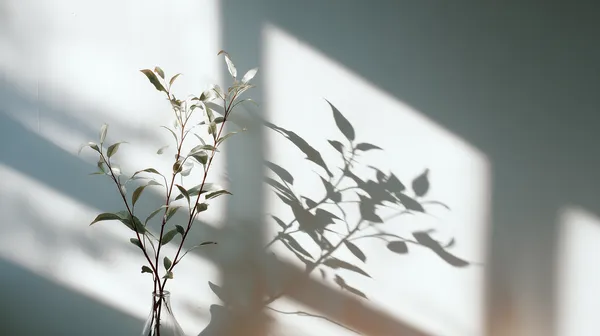 Sunlit Plant Shadow on Wall - Minimal Nature Wallpaper - HD Wallpaper, 4k Background Image
