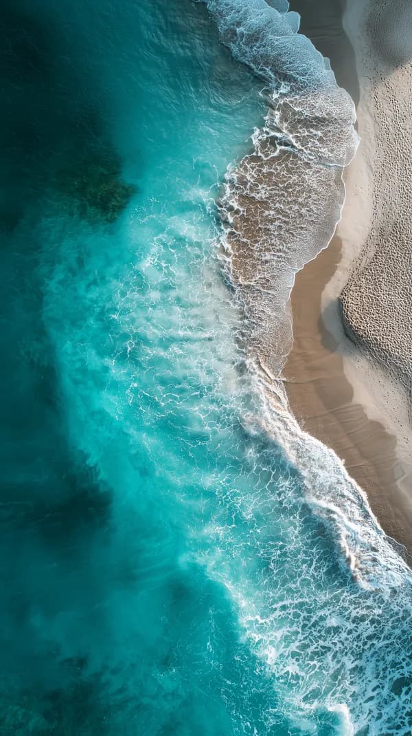 Vibrant Turquoise Ocean Coastline - Aerial Beach Wallpaper - HD Wallpaper, 4k Background Image