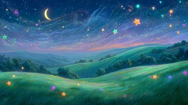 Dreamy Nightscape: Starry Hilltop Fantasy Wallpaper - HD Wallpaper, 4k Background Image
